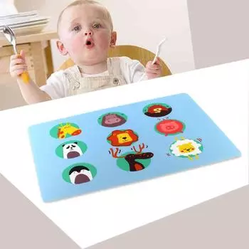 Силиконовый подстаканник с цветным принтом, подстаканник для студентов, подстаканник для обеда, мультяшная настольная ткань, теплоизоляционный коврик 40x30cm белый