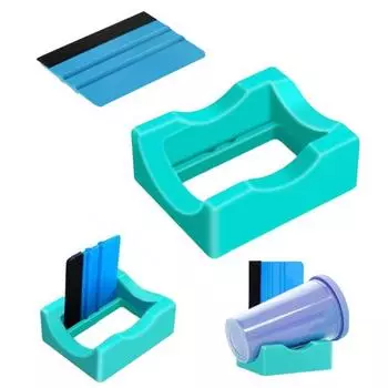 Силиконовый подстаканник со скрытой прорезью для скребка, фетровый край, швабра, боковая линейка, подставка для виниловых наклеек, нескользящий комплект подставки для рукоделия синий