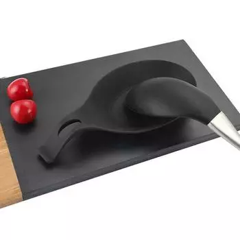 Силиконовый подставка для ложки Термостойкий пакетик для чая Аккуратный держатель Кухонная утварь Инструменты для посуды чёрный