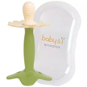 Силиконовый прорезыватель-пустышка Baby & I, прорезыватель + чехол, зеленый, 1 шт., корейские детские товары