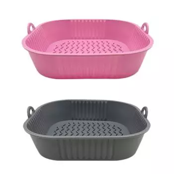 Силиконовый противень для духовки без BPA 19 см квадратный коврик для жареной курицы складной сменный с ручкой кухонные принадлежности серый