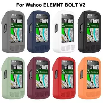 Силиконовый противоударный защитный чехол для велокомпьютера Wahoo ELEMNT BOLT V2, защитный чехол для велосипеда, бампер вино красного