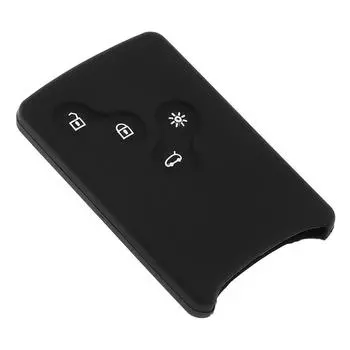 Силиконовый прямой чехол с 2 кнопками, защитный чехол для автомобильного ключа для Renault Dacia Modus Clio чёрный