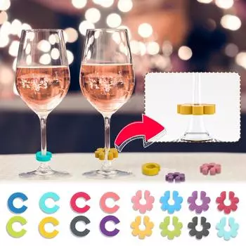 Силиконовый распознаватель этикеток для бокалов для вина, практичные товары для вечеринок