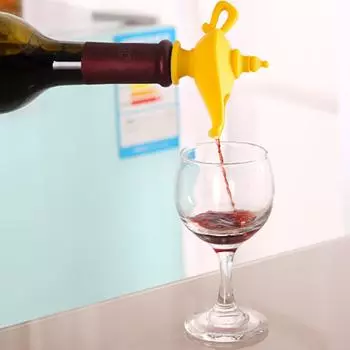Силиконовый распылитель оливкового масла, форма лампы, дозатор ликера, замок для вина, герметичная насадка, пробка для бутылки, посуда жёлтый