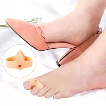 Силиконовый разделитель для пальцев ног, удобный, один размер, нескользящий, все вывороты, для ежедневного использования, коррекция пальцев ног J8A1 skin tone-1set