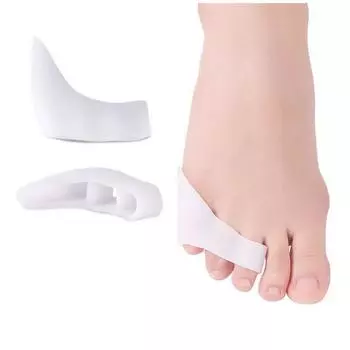 Силиконовый разделитель пальцев ног, протектор, корректор пальцев ног, ортопедический инструмент для стопы, уход за косточками, облегчение боли в ногах при мозолях и волдырях 1 Pair белый