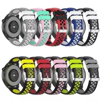 Силиконовый ремешок 18 мм, 20 мм, 22 мм для Huawei Watch GT4 41 мм 46 мм GT2 Pro, ремешок для умных часов Garmin Vivoactive 5/4/3 Venu 18mm Width чёрный/красный