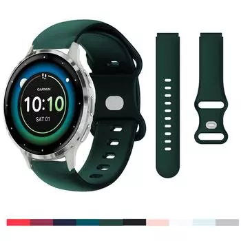 Силиконовый ремешок 18 мм для Garmin Venu 3S Band Outdoor, быстросъемный ремешок с застежкой-бабочкой для часов Venu 2S Active S For Garmin Venu 3S белый