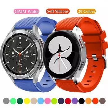 Силиконовый ремешок 20/22 мм для Samsung Galaxy Watch 4/4 Classic 42/46 мм 3 Active 2 Gear S3 S2 S4, браслет, ремешок для часов для Amazfit Bip, Huawei GT/GT2/2e Pro