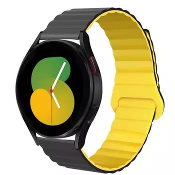 Силиконовый ремешок 20 мм 22 мм для Samsung Galaxy watch 4/5 pro/3/active 2 amazfit браслет с магнитной петлей HUAWEI watch GT 2e Pro 20mm полуночно-синий