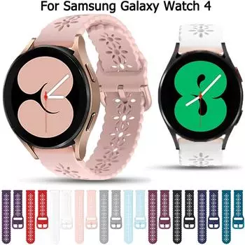 Силиконовый ремешок 20 мм 22 мм для Samsung Galaxy Watch 4 40 мм 44 мм Классический 42 мм 46 мм Smart Band Galaxy Watch 5 44 мм 40 мм pro 45 мм Браслет 20mm Width чёрный