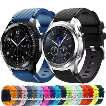 Силиконовый ремешок 20 мм 22 мм для Samsung Galaxy Watch 3/46 мм/42 мм/active 2/46 Gear s3 Frontier/S2/Sport силиконовый браслет Huawei GT 2/2E ремешок