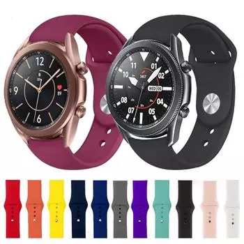 Силиконовый ремешок 20 мм 22 мм для Samsung Galaxy Watch 3 Active 2, ремешок для умных часов Huawei Watch GT2 Pro GT3, 42 мм, 46 мм