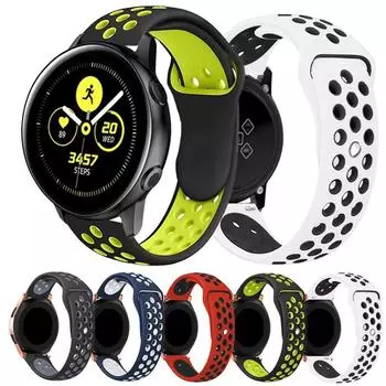 Силиконовый ремешок 20 мм/22 мм для Samsung Galaxy Watch 4/3 Active 2 Huawei Watch 3/GT Galaxy Watch 5 ремешок Спортивный дышащий браслет для браслета Amazfit GTR