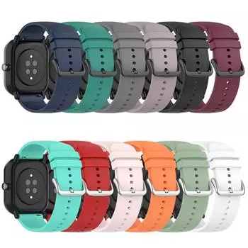 Силиконовый ремешок 20 мм для Xiaomi Huami Amazfit GTS 2 Mini/GTS 2 2e/Bip Lite/Bip, сменный ремешок для часов Garmin Venu SQ, США чёрный