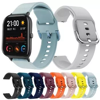 Силиконовый ремешок 20 мм для Xiaomi Huami Amazfit GTS/GTS 3/GTS 2 2e/Pop Pro, ремешок для умных часов Garmin Venu/Venu SQ 20mm темно-зеленого