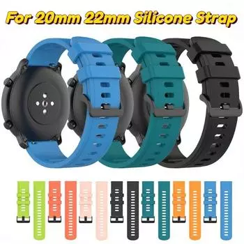 Силиконовый ремешок 22 мм 20 мм для браслета Amazfit GTR/Stratos/GTS 4 Samsung Galaxy Watch 5 44 мм 40 мм 6 47 мм/4/3/Active 2/Huawei Watch 3/GT3 For 22mm розовый