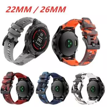 Силиконовый ремешок 22 мм 26 мм для Garmin Fenix7 7X6 5plus Quatix7 6 S60 Epix Pro Gen2 Mk2, аксессуары для ремешка для часов 22mm чёрный