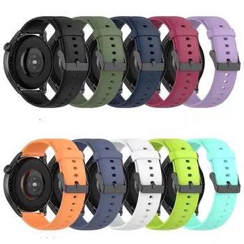 Силиконовый ремешок 22 мм для Huawei Watch 4/3/3 Pro, ремешок для умных часов Huawei Watch GT4 GT3, 46 мм, GT2 Pro, браслет, ремешок для часов 22mm Universal чёрный