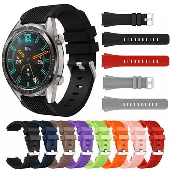 Силиконовый ремешок 22 мм для Huawei Watch GT 2 Pro GT2 GT3 GT4 46 мм Сменный ремешок для смарт-часов для Huawei Honor Watch GS Pro