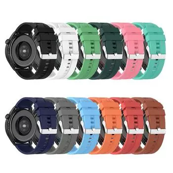 Силиконовый ремешок 22 мм для Huawei Watch Buds GT4 GT3 GT2 46 мм, сменный ремешок для смарт-часов для Huawei Watch 4/4 Pro 22mm Universal чёрный