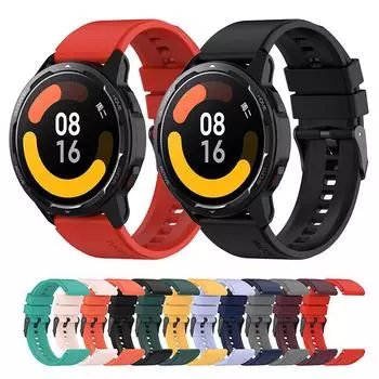 Силиконовый ремешок 22 мм для Xiaomi Watch Color 2 S1 S2, ремешок для умных часов Huami Amazfit GTR 47 мм GTR 4/3/2 чёрный