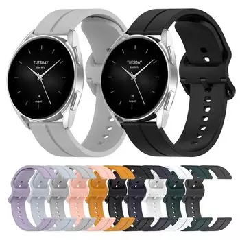 Силиконовый ремешок 22 мм для Xiaomi Watch S2 S1/S1, активный браслет, ремешок для часов Mi Watch Color Sport Color 2, ремешок для умных часов 22mm Universal чёрный