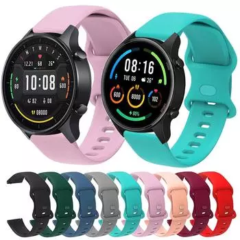 Силиконовый ремешок 22 мм для Xiaomi Watch Color Sport/Color 2, ремешок для умных часов Huami Amazfit GTR 47 мм/GTR 2 2e/GTR 3 Pro