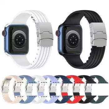 Силиконовый ремешок для Apple Watch 49 мм, 44 мм, 40 мм, 45 мм, 41 мм, 38 мм, 42 мм, ремешок для умных часов IWatch Series 5, 4, 3, 6 Se 7, 8 Ultra, ремешок для часов, браслет 38mm 40mm 41mm белый
