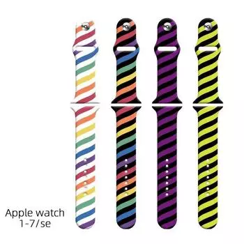 Силиконовый ремешок для Apple Watch Band 44 мм 40 мм Силиконовый ремешок для часов Iwatch Series 6 5 4 3 Браслет Аксессуар Ремешок