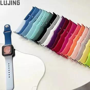 Силиконовый ремешок для Apple Watch Band 44 мм, 40 мм, 45 мм, 41 мм, 49 мм, 42 мм, 38 мм, 44, 45 мм, браслет iwatch Ultra series 7 se 3, 4, 5, 6, 8