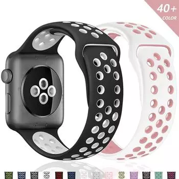 Силиконовый ремешок для Apple Watch, ремешок 40 мм, 38 мм, 42 мм, 44 мм, резиновый ремешок для часов, браслет для умных часов iWatch series 3, 4, 5, 6, 7 se, ремешок 38MM or 40MM ML