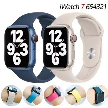 Силиконовый ремешок для Apple Watch, ремешок 44 мм, 40 мм, 45 мм, 41 мм, 49 мм, 38 мм, 42 мм, 44, 45 мм, спортивный браслет iWatch Series 8 SE 7 3 5 6 Ultra 38-40-41 mm S-M