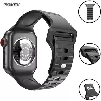 Силиконовый ремешок для Apple Watch, ремешок для часов 49 мм, 41 мм, 45 мм, 44 мм, 40 мм, 38 мм, 42 мм, спортивный ремешок для часов iWatch серии 5, 3 SE, 6, 7, 8, ультра браслет