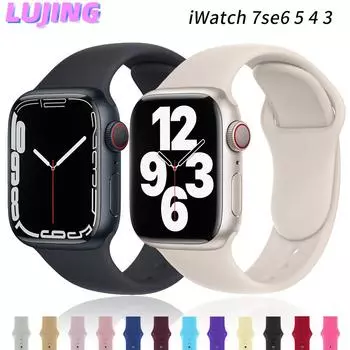 Силиконовый ремешок для Apple Watch Ultra2, ремешок 42 мм, 45 мм, 38 мм, 44 мм, 40 мм, резиновый спортивный ремешок для умных часов, браслет iWatch series 9/8/7/6/5/4/3/SE 38mm 40mm 41mm ML