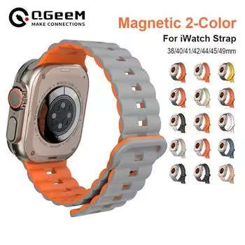 Силиконовый ремешок для Apple Watch Ultra 2 1 49 мм серии 9 8 7 45 мм 44 мм 42 мм 38 мм 40 мм спортивный ремешок для iWatch 6 5 4 3 se аксессуары для браслетов 38/40/41mm