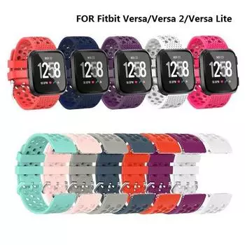 Силиконовый ремешок для браслета Fitbit Versa/Fitbit Versa 2/Versa Lite, сменный ремешок для смарт-круглого браслета L чёрный