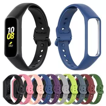Силиконовый ремешок для браслета Samsung Galaxy Fit2 SM-R220 чёрный