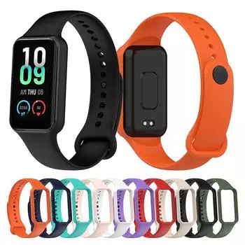 Силиконовый ремешок для браслета Xiaomi Huami Amazfit Band 7 чёрный