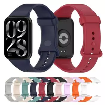 Силиконовый ремешок для браслета Xiaomi Mi Band 9 Pro/8 Pro, ремешок для умных часов Redmi Watch 4 чёрный
