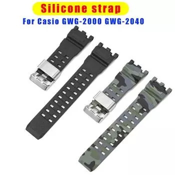 Силиконовый ремешок для Casio GWG-2000 GWG-2040 мужские спортивные водонепроницаемые часы TPU аксессуары браслет Red S