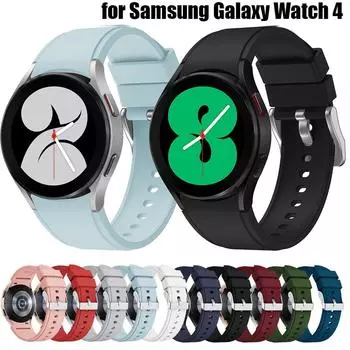 Силиконовый ремешок для часов 20 мм для Galaxy Watch 4, ремешок 44 мм, браслет
