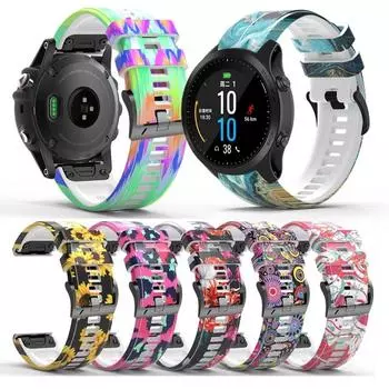 Силиконовый ремешок для часов 22 мм 26 мм для Garmin Fenix 7X7 5X5 6X Pro 935 MK1 3HR Tactix 7 Pro, браслет Quickfit, ремешок на запястье 22mm желтый камуфляж