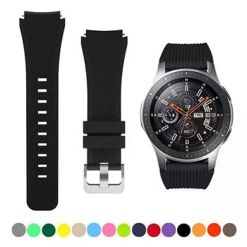 Силиконовый ремешок для часов 22 мм для Samsung Galaxy Watch 46 мм Gear S3, сменный ремешок для часов Galaxy Watch 3 45 мм