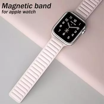 Силиконовый ремешок для часов Apple, ремешок 44 мм, 40 мм, 45 мм, 41 мм, 38, 42 мм, браслет с магнитной петлей, браслет iWatch Apple, часы 5, 4, 3, 2, 6, 7, для мужчин и женщин