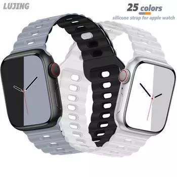 Силиконовый ремешок для часов Apple, ремешок для часов 45 мм, 41 мм, 44 мм, 40 мм, 42 мм, 38 мм, силиконовый браслет-браслет для iWatch UItra 8, 7, 6, 5, 4 SE 3, силиконовая петля