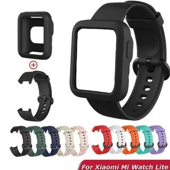 Силиконовый ремешок для часов + чехол для Xiaomi Mi Watch Lite, глобальная версия, ремешок для Xiaomi Mi Band 7 Pro 8 Pro, сменный ремешок и корпус