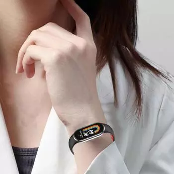 Силиконовый ремешок для часов для Mi Band 8, ТПУ, водонепроницаемый, устойчивый к поту, регулируемая длина, сменные аксессуары для часов