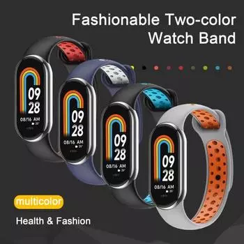 Силиконовый ремешок для часов для Mi Band 8, ТПУ, водонепроницаемый, устойчивый к поту, регулируемая длина, сменные аксессуары для часов